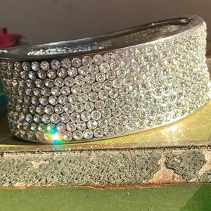 Gorgeous Sparkling Crystal Hinged Cuff Bracelet